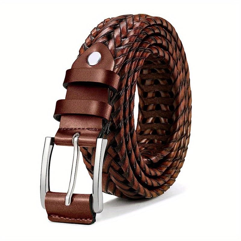 Vintage-style Men’s Genuine Leather Belt With Square Alloy Buckle – Jeans & Casual Wear, Ideal Gift Accessories Shop Online at Dubai Trades 2