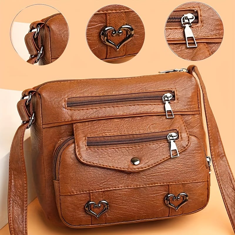 Women’ Brown Messenger Bag, Quilted Solid Color, Adjustable Strap, Zipper Closure, Tassel Embellishment, Lightweight Crossbody Shoulder Bag With Polyester Lining For Clothing, Shoes & Jewelry Shop Online at Dubai Trades 2