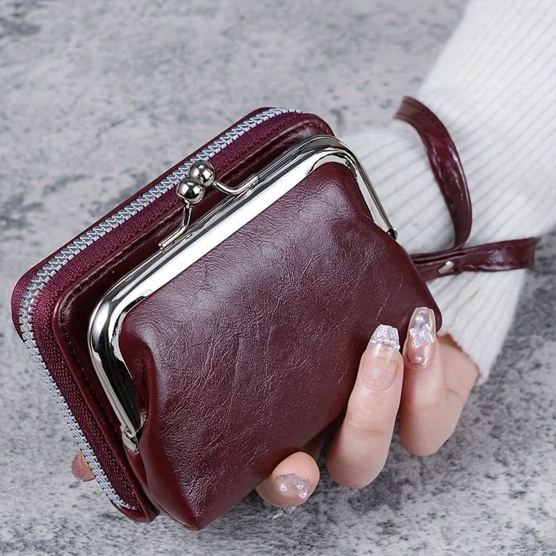 Women’ Wrist Strap Short Coin Purse Large Capacity Coin Clip Bag Card Holder Wallet Accessories Shop Online at Dubai Trades 2