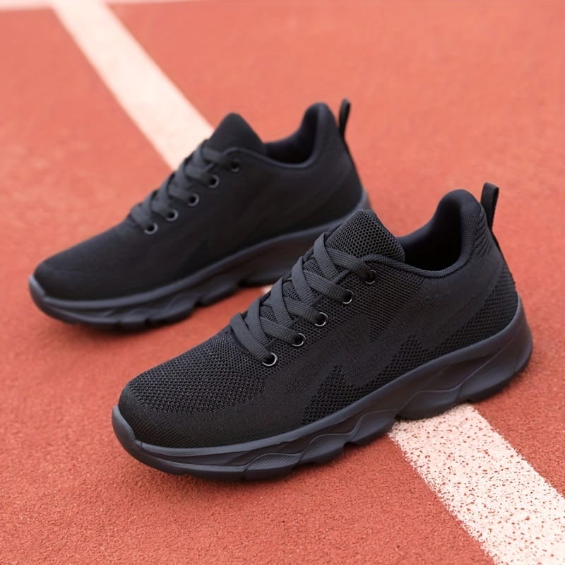 Women’s Mesh Breathable And Shockproof Sports Shoes, Solid Color Lace Up Running Shoes, Lightweight Non-slip Travel Shoes Athletic Shop Online at Dubai Trades 2