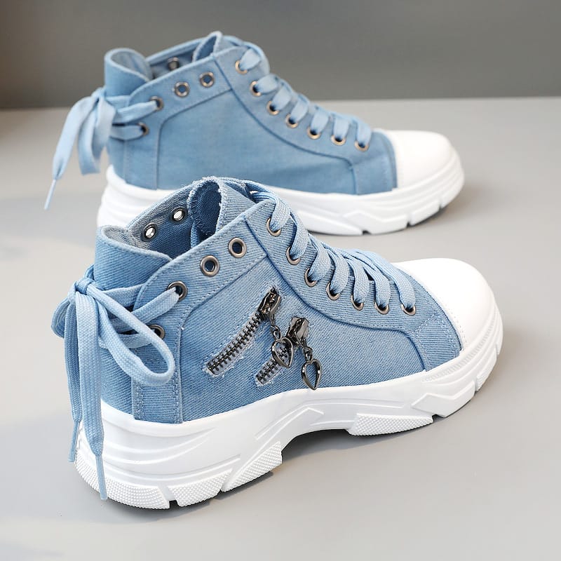 Women’s Platform Sneakers, Zip Detail Lace Top Shoes, Casual All- Shoes Plus Size Clothing, Shoes & Jewelry Shop Online at Dubai Trades 2
