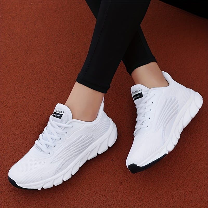 Women’s Stylish Solid Color Running Shoes, Breathable Non-slip Sports Shoes, Lightweight And Comfortable Outdoor Sneakers Athletic Shop Online at Dubai Trades 2