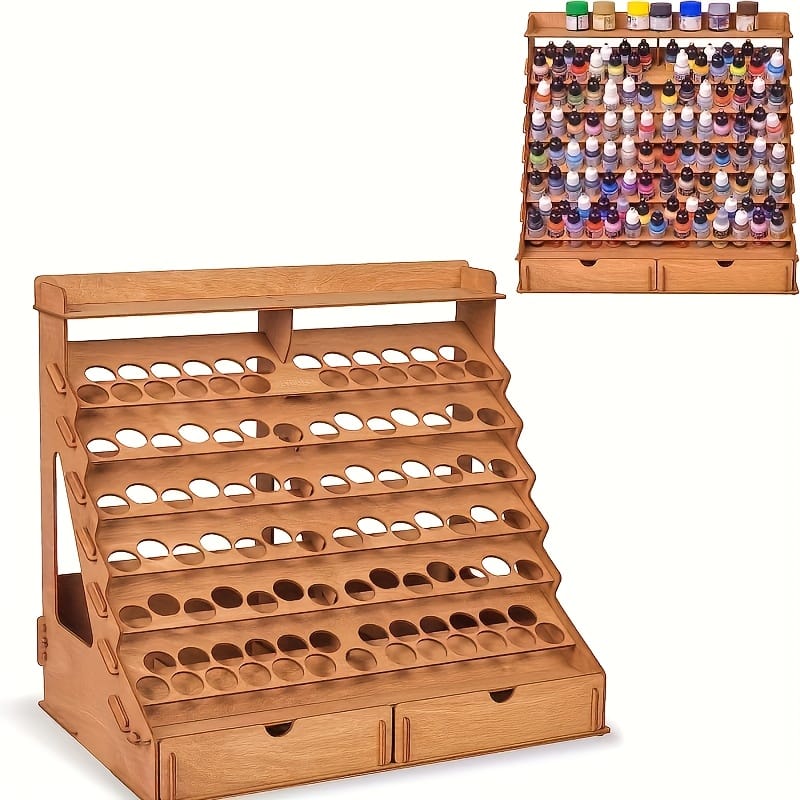 Wooden Multi-capacity Paint Rack With : Suitable For Artistic Needs Arts, Crafts & Sewing Shop Online at Dubai Trades 2