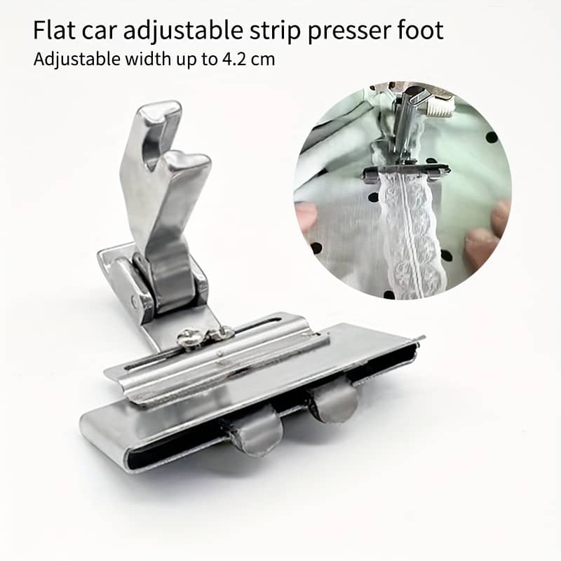 [functional Design] Adjustable Silvery Presser Foot For Flatbed Sewing Machines – & Lace Guide, Ideal For Collars & Bands, Fits 1/4″ To 4.2cm Width Arts, Crafts & Sewing Shop Online at Dubai Trades 2