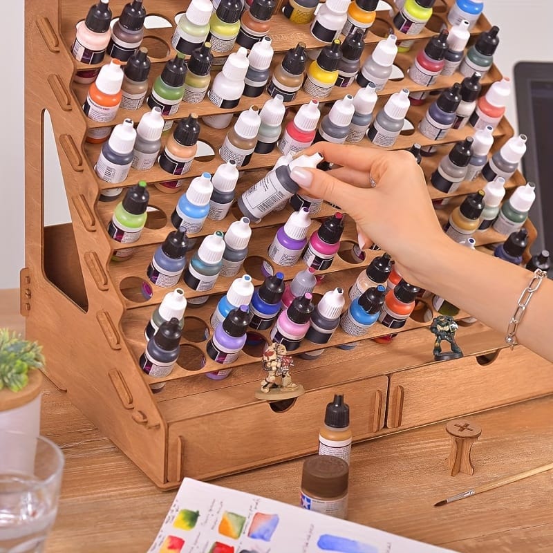 -saving Wooden Paint Organizer – , Color- Storage Rack For Artists & Crafters Arts, Crafts & Sewing Shop Online at Dubai Trades 2