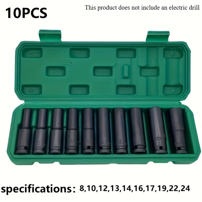 /set – 1/2 Inch Socket Assortment Kit – 10-24mm Range Hexagonal Long Socket Heads For Durable Hand Tools In Automotive And Industrial Applications Automotive Shop Online at Dubai Trades 2