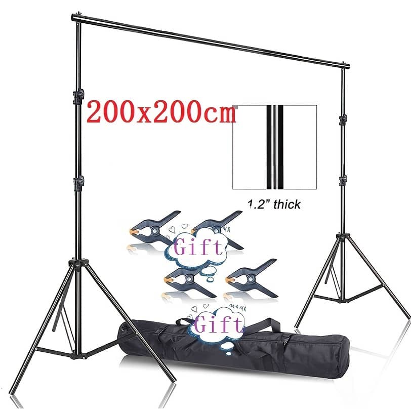 2 X 2m/200cm X 200cm/6.56ft X 6.56ft Backdrop, Heavy Duty, Iron, With Background Stand, Support System Background Support Equipment Shop Online at Dubai Trades 2