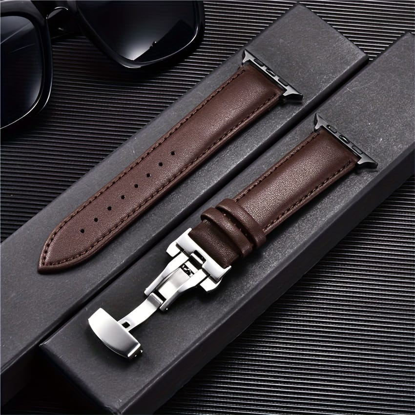 Casual Pu Leather Strap For Watch Ultra 6 Se 5 4 3 2 1 With Buckle Strap For Iwatch Band 38/40/41 Mm 42/44/45/49 Mm Electronics Shop Online at Dubai Trades 2