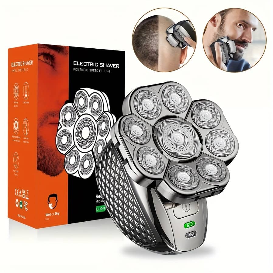Electric Head Hair Shaver For Hair Cutting, Men’s Cordless Rechargeable & Bald Head With Rotary Blades, Holiday Gift For Him, Father’s Day Gift Beauty & Personal Care Shop Online at Dubai Trades 2