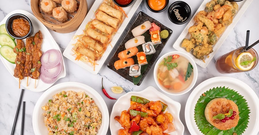 Asian Brunch Buffet & Bottomless Beverages (Child Aed49, Adult Aed89) Dubai restaurants Shop Online at Dubai Trades 2