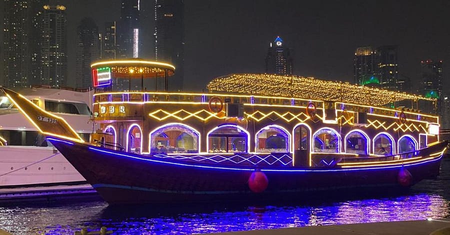 Dubai Marina Dinner Dhow Cruise For Child (Aed 129) & Adult (Aed 149) Dubai restaurants Shop Online at Dubai Trades 2