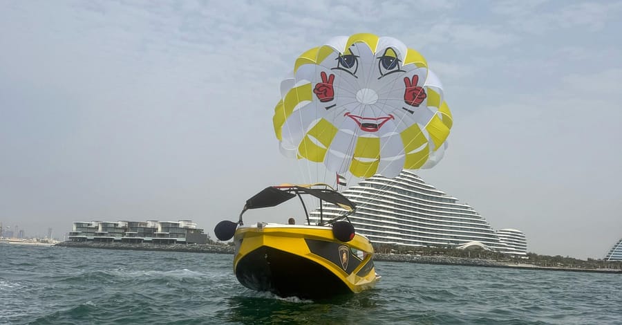 Soar Above Dubais Coastline With 30-Minute Parasailing For One Or Two Dubai activities Shop Online at Dubai Trades 2