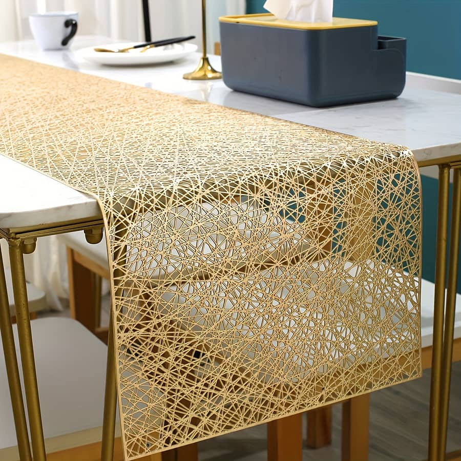 1 Pcs Table Runner, Pvc Table Runner Centerpieces Cloth Table Runner, Bridal Birthday Party Table Decor For，wedding，camping, Festival Home & Kitchen Shop Online at Dubai Trades 2