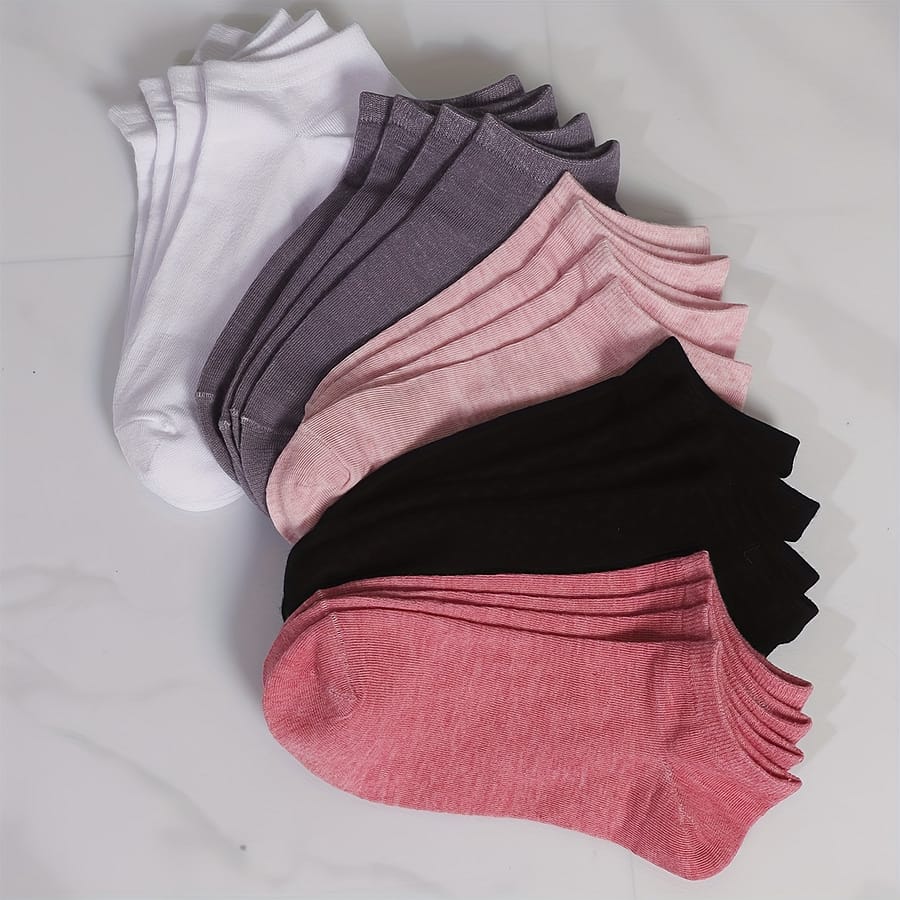 10 Pairs Solid Ankle Socks, Simple & Lightweight Low Cut Socks, Women’s Stockings & Hosiery Accessories Shop Online at Dubai Trades 2