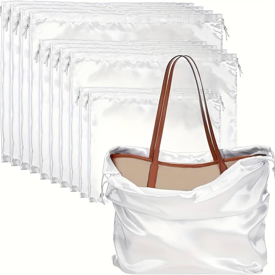 10-pack Drawstring Storage Bags For Purses, Soft And Smooth Dust Bags, Pouches For Handbags And Lingerie Organizing Accessories Shop Online at Dubai Trades 2