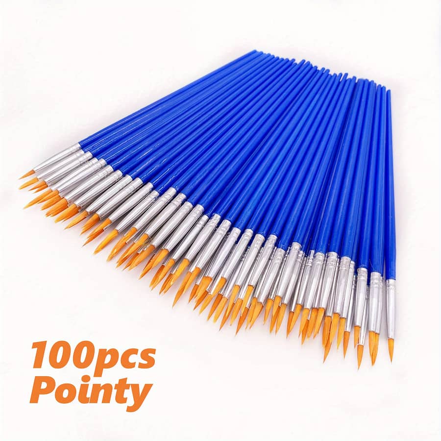 100pcs/pack Flat Or Pointy Nylon Painting Brushes For All Purpose Oil Watercolor Painting Artist Professional Kits. Arts, Crafts & Sewing Shop Online at Dubai Trades 2