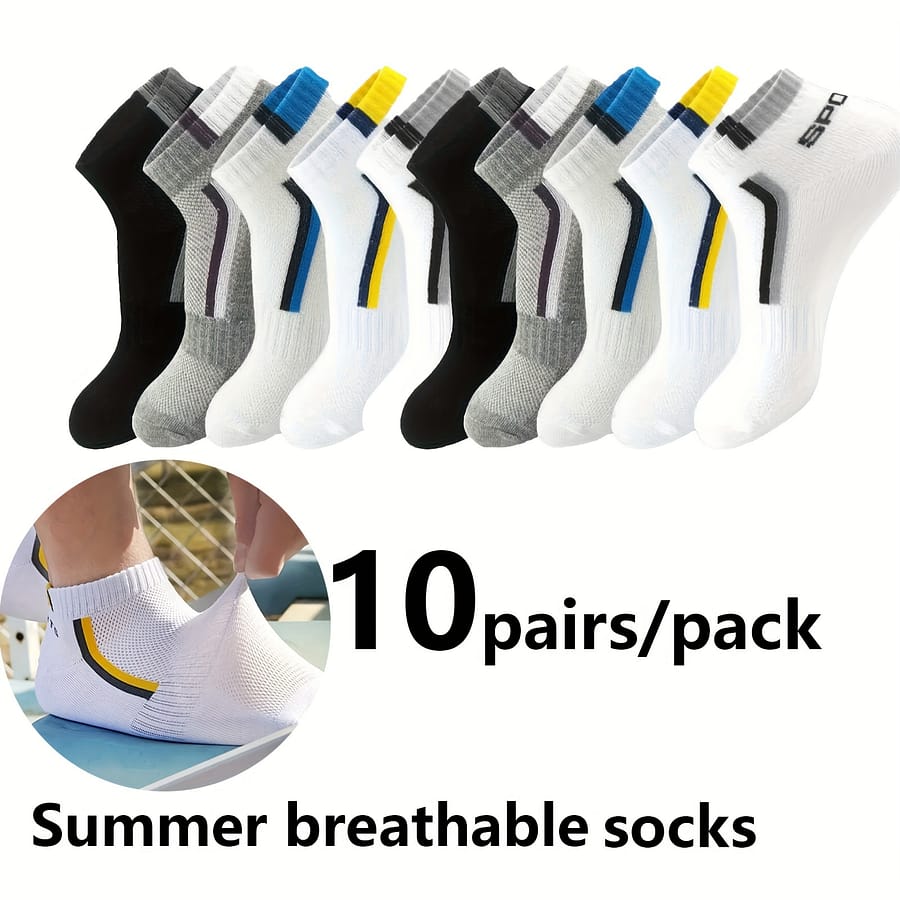 10pairs/20pairs/30pairs Spring/summer Thin Breathable Men’s Short Socks, Comfortable And Breathable, Casual Travel Men’s Socks Clothing Shop Online at Dubai Trades 2