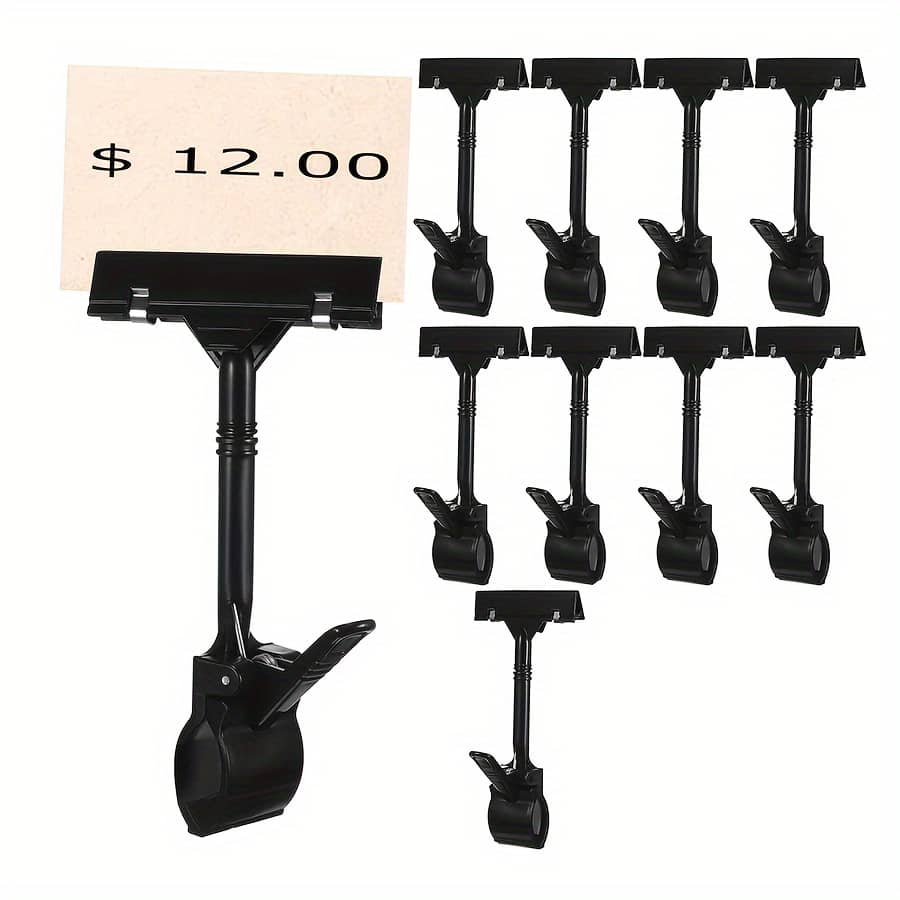 10pcs Adjustable Clip-on Sign Holders – Double Head, Rotating Display For Price Tags & Merchandise In Stores, Supermarkets, And Exhibitions Displayware & Signage Shop Online at Dubai Trades 2
