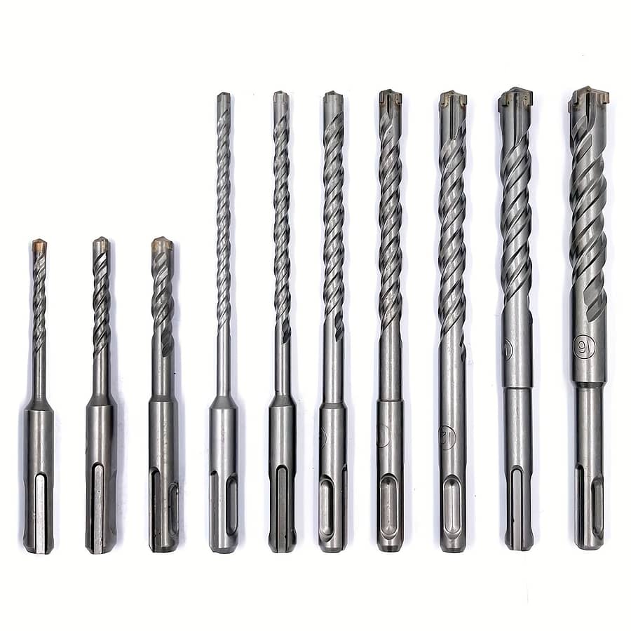 10pcs Carbide-tipped Sds-plus Rotary Hammer Drill Bit Set, For Concrete, Brick, Block, Stone, Masonry Business, Industry & Science Shop Online at Dubai Trades 2
