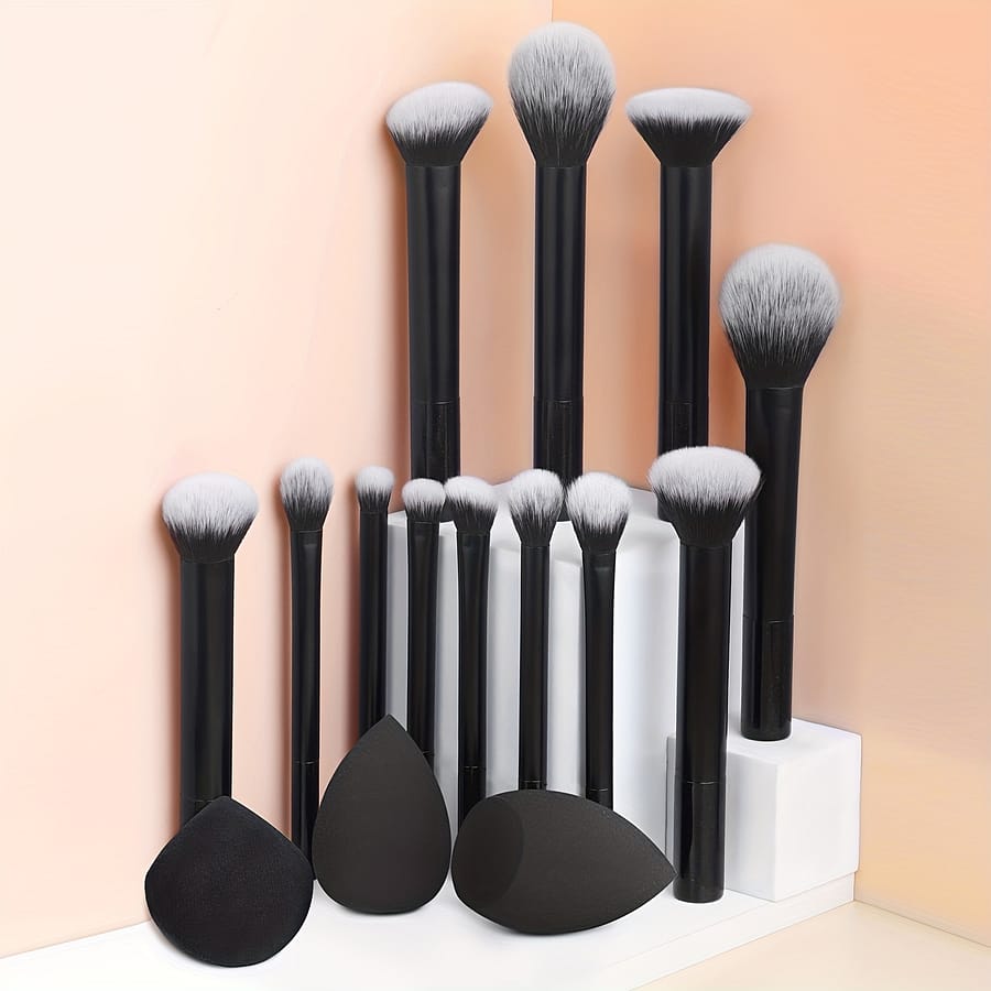 12 Classic Full Makeup Brushes & 2 And Water Drop Makeup Eggs & 1 Loose Powder Puff Professional Makeup Tool Set Beauty & Personal Care Shop Online at Dubai Trades 2