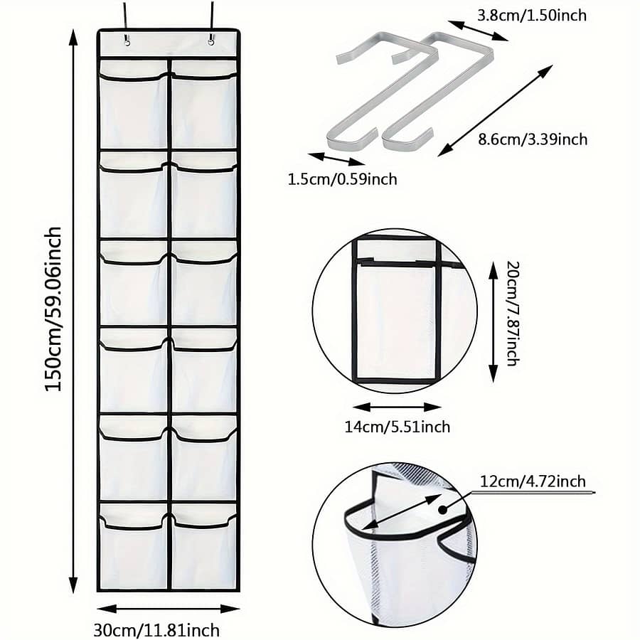 12 Grids Door Storage Bag, Bathroom Storage Bag, Shoe Storage Bag, Home Storage With Clothing & Closet Storage Shop Online at Dubai Trades 2