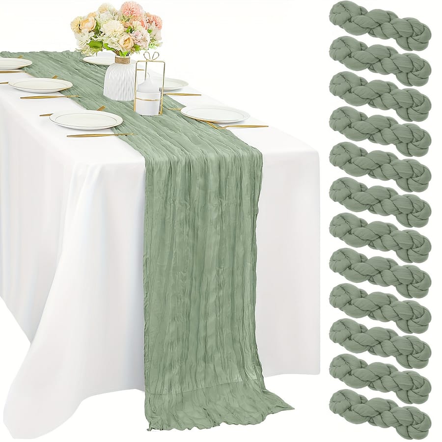 12pcs Bohemian Cheesecloth Table Runner Set – , For Weddings, Bridal & Birthday Parties Home & Kitchen Shop Online at Dubai Trades 2