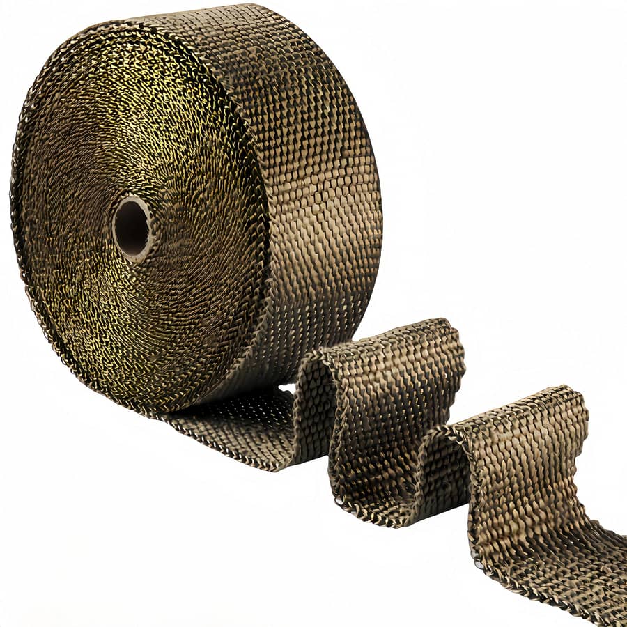 15m Titanium Golden Exhaust Roll, High-temperature Fiberglass Heat Tape, Wear And Vibration Resistant, Oil Leak Protection Automotive Shop Online at Dubai Trades 2