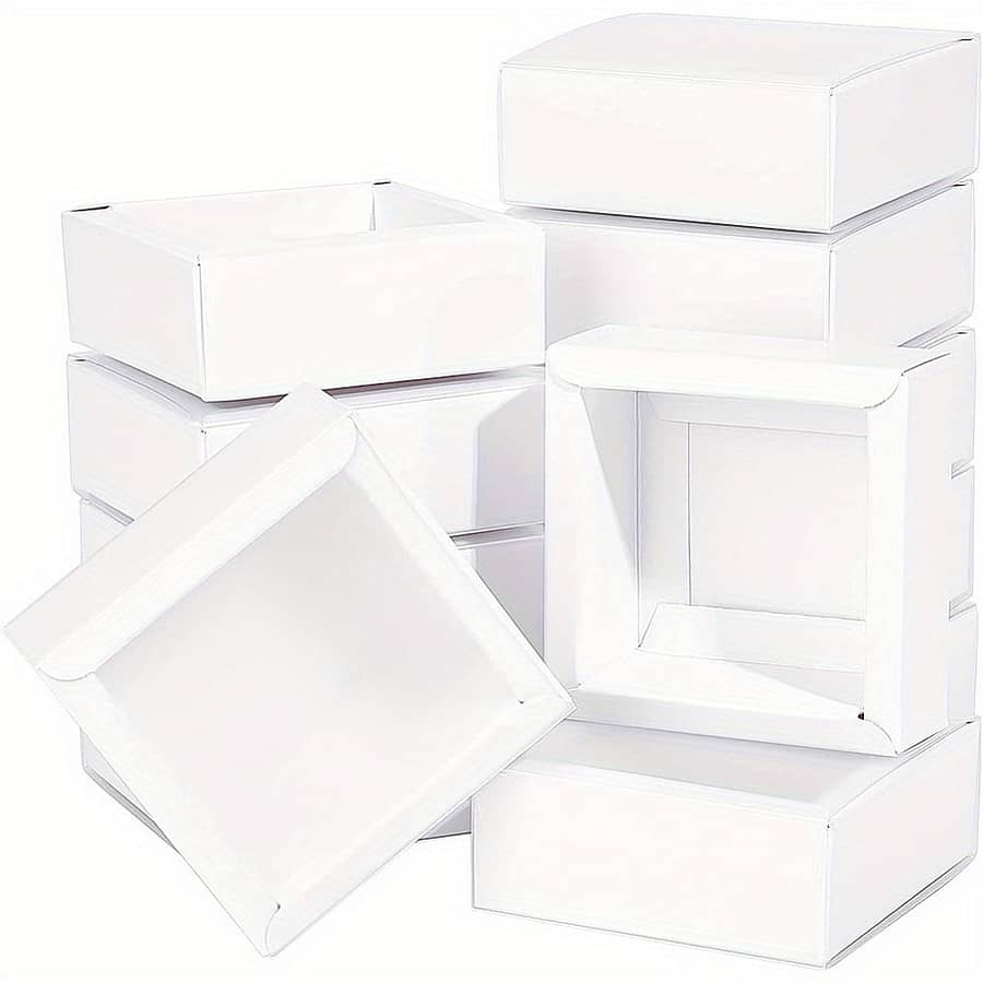 16sets 8.3×8.3×3.2cm Clear Frosted Pvc Cover Drawer Boxes Square White Present Packaging Boxes For Party Favor Treats And Jewelry Packaging Arts, Crafts & Sewing Shop Online at Dubai Trades 2