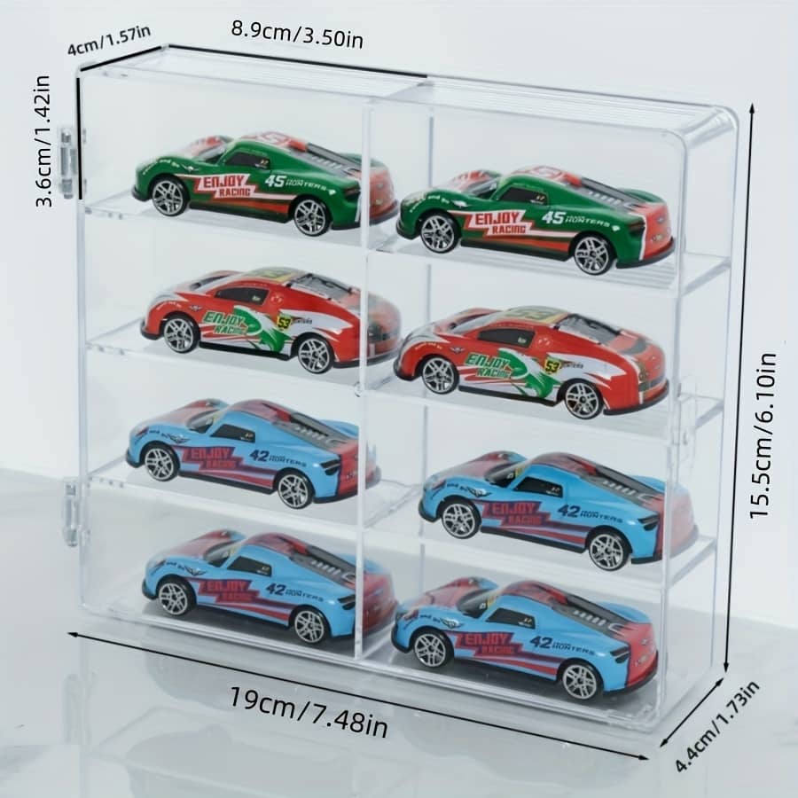 1pc 1/64 Scale Toy Cars Acrylic Display Case – Crystal Display Shelf Showcase Cabinet Display Box For Mini Toy Car&figures, 8 Compartments Clear Storage Box Display Cases Shop Online at Dubai Trades 2