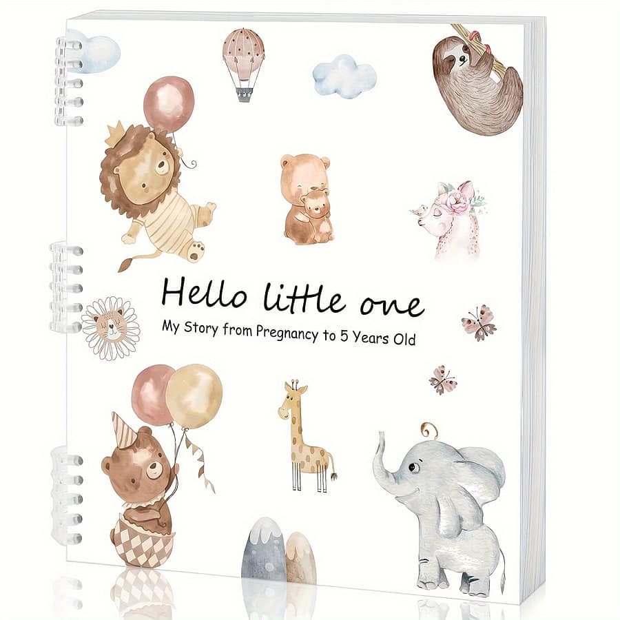1pc Animals Ring Binder Pregnancy Journal – Perforated Pages, Plain , Memory Book For Expecting Moms, Years Organizer, Weekly Monthly Planner For First Time Moms Diaries, Journals & Notebooks Shop Online at Dubai Trades 2