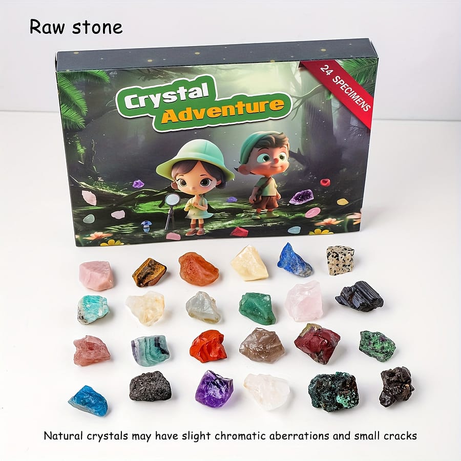 1pc Crystal Adventure Box, 24pcs, Natural Crystal Stone Assortment, Educational Kit For Collectors & Gift Display, Assorted Sizes & Irregular Shapes Arts, Crafts & Sewing Shop Online at Dubai Trades 2