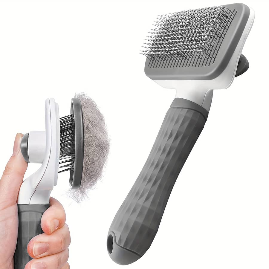 1pc Easy- Grooming Brush For – Gentle Deshedding Massage Comb With Hair Removal, Plastic Handle, Ideal For Loose Undercoat, Dog Grooming Cats Shop Online at Dubai Trades 2