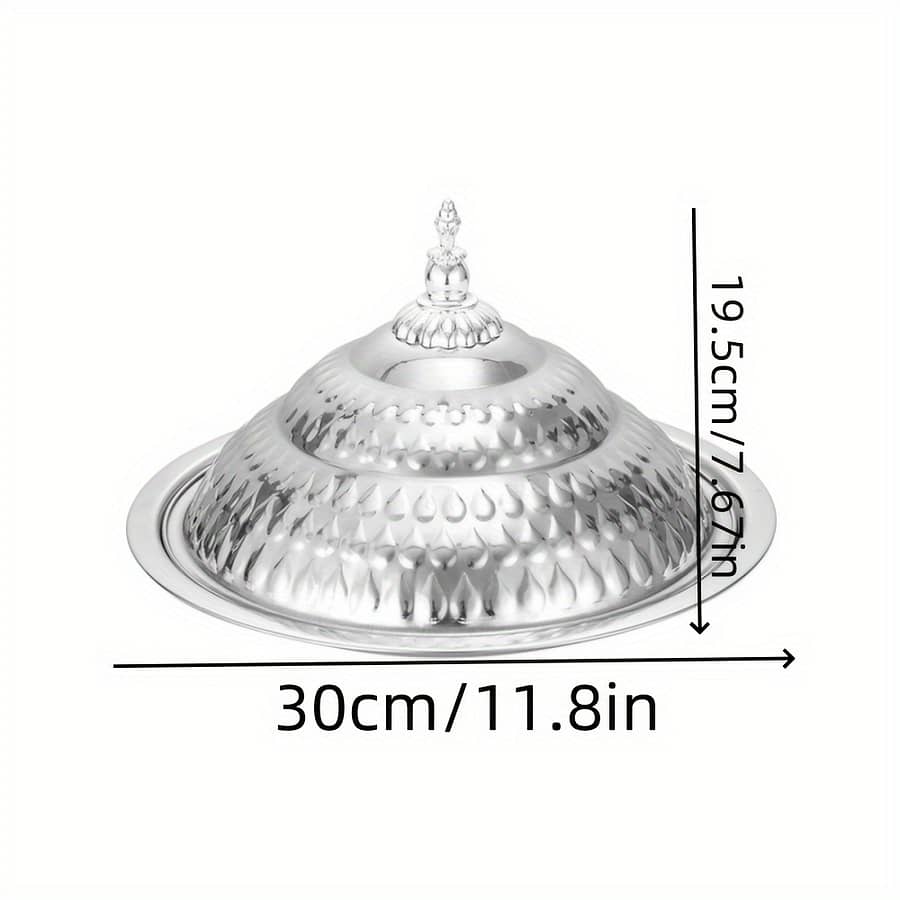 1pc Elegant Golden Stainless Steel Dome Plate With Textured Design – Food-safe, Ideal For Fruits, Candies & More – Home, Restaurants, Catering, And Parties Food Service Equipment & Supplies Shop Online at Dubai Trades 2