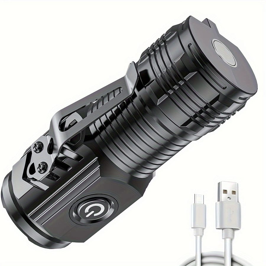 1pc Flashlight, Rechargeable 3 Led Lamp Multiple , Outdoor Portable Multi-functional Small Flashlight For Outdoor Camping & Hiking Flashlights Shop Online at Dubai Trades 2