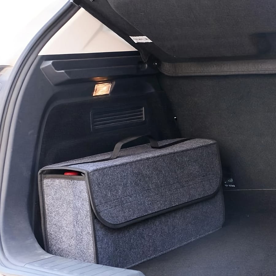 1pc Foldable Felt Cloth Car Trunk Organizer – Portable Storage Box For Interior Tidying Automotive Shop Online at Dubai Trades 2