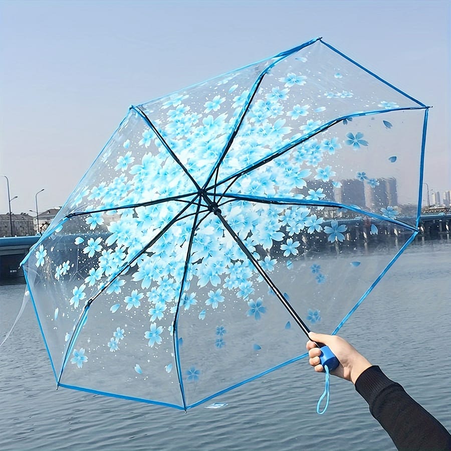 1pc Foldable Manual Umbrella, Cute Clear Outdoor Umbrella Golf Shop Online at Dubai Trades 2