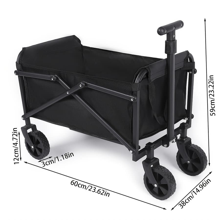 1pc Foldable Shopping Cart With Cover – Stainless Steel 3 Wheels, Double Stair Climbing Cart Large Capacity Trolley For Groceries Carts & Stands Shop Online at Dubai Trades 2