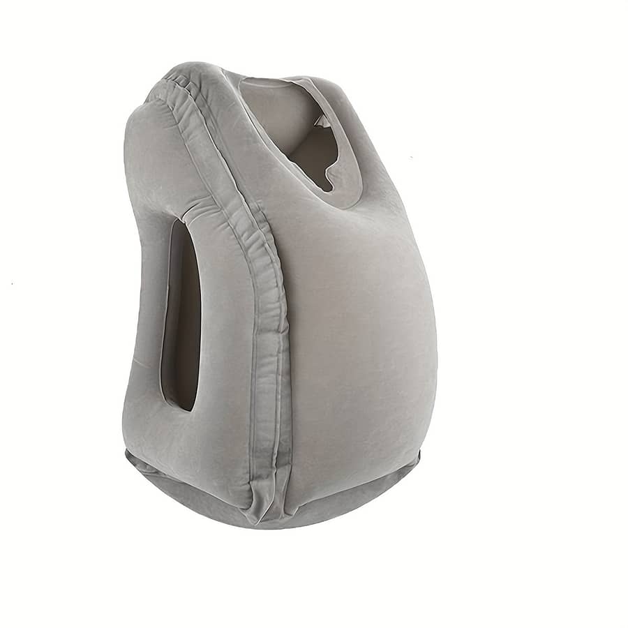 1pc Inflatable Travel Pillow – Portable Ergonomic Neck & With Milk Fleece Cover, For Airplanes, Cars, Office, Camping – Black Bed Pillows & Positioners Shop Online at Dubai Trades 2