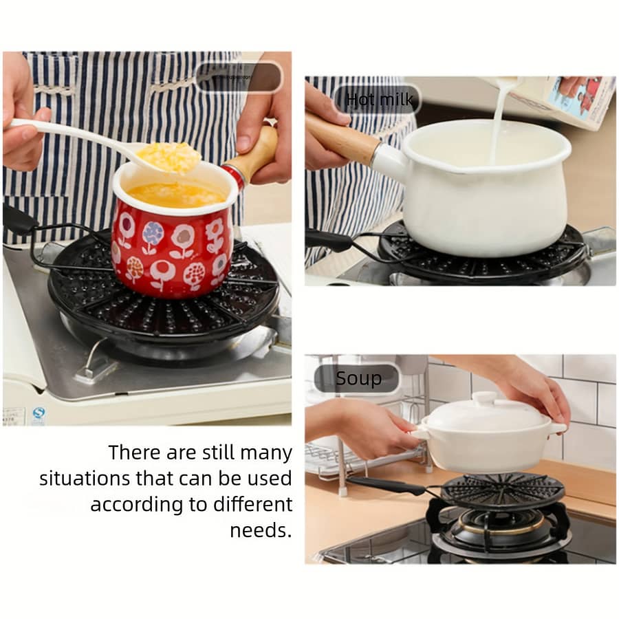 1pc Iron Heat Diffusion Plate, Evenly Conducting Heat Plate, Reducing Fire Gas Stove Stewing Ring Glass Stove Converter Coffee Milk Cookware Shop Online at Dubai Trades 2