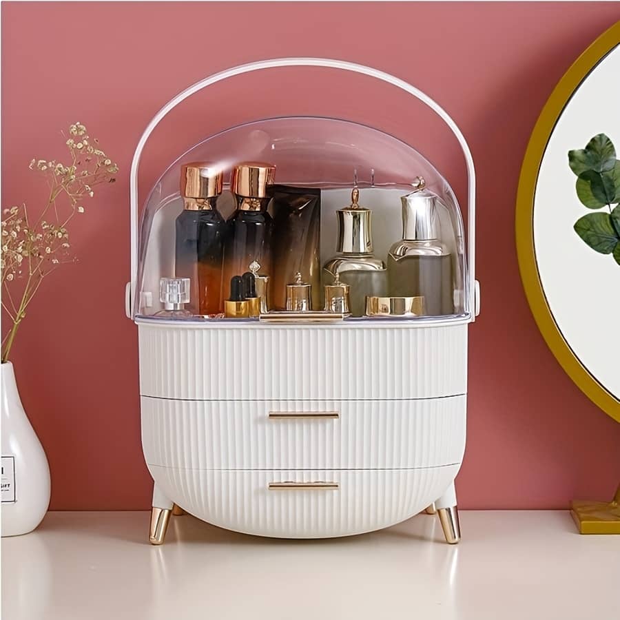 1pc Large Capacity Cosmetic Organizer Box, Plastic Unfinished Portable Makeup Storage With Insert Mount, Unscented Skincare And Lipstick Display Rack Bags & Cases Shop Online at Dubai Trades 2