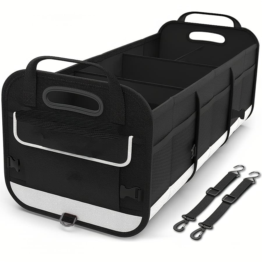 1pc Large Car Trunk Organizer – With 5 Compartments Trunk Organizers And Storage Suv, Reinforced Handle, Securing Straps, Trunk Organizer Available For Car, Suv, Truck, Minivan Booster & Car Seats Shop Online at Dubai Trades 2