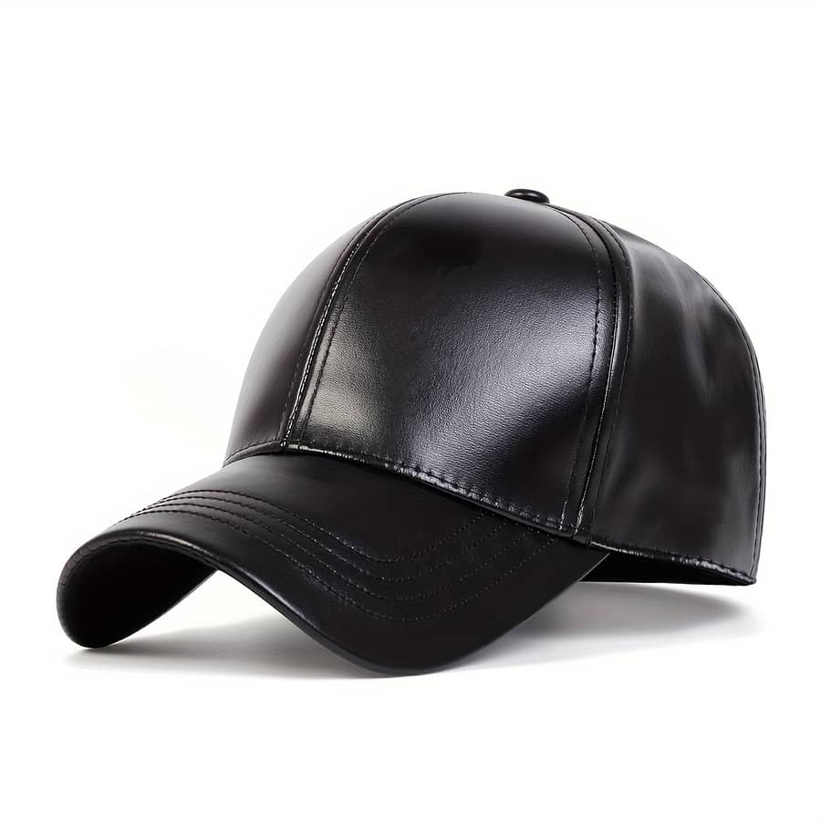 1pc Men’s Pu Leather Baseball Cap For Autumn And Winter Accessories Shop Online at Dubai Trades 2
