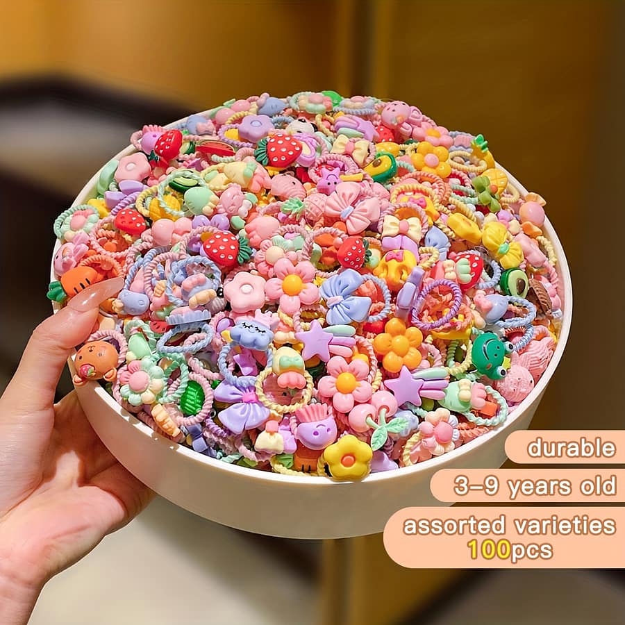 1pc Of Hair Accessories Cute Cartoon Threaded Random Hair Rings Accessories Shop Online at Dubai Trades 2