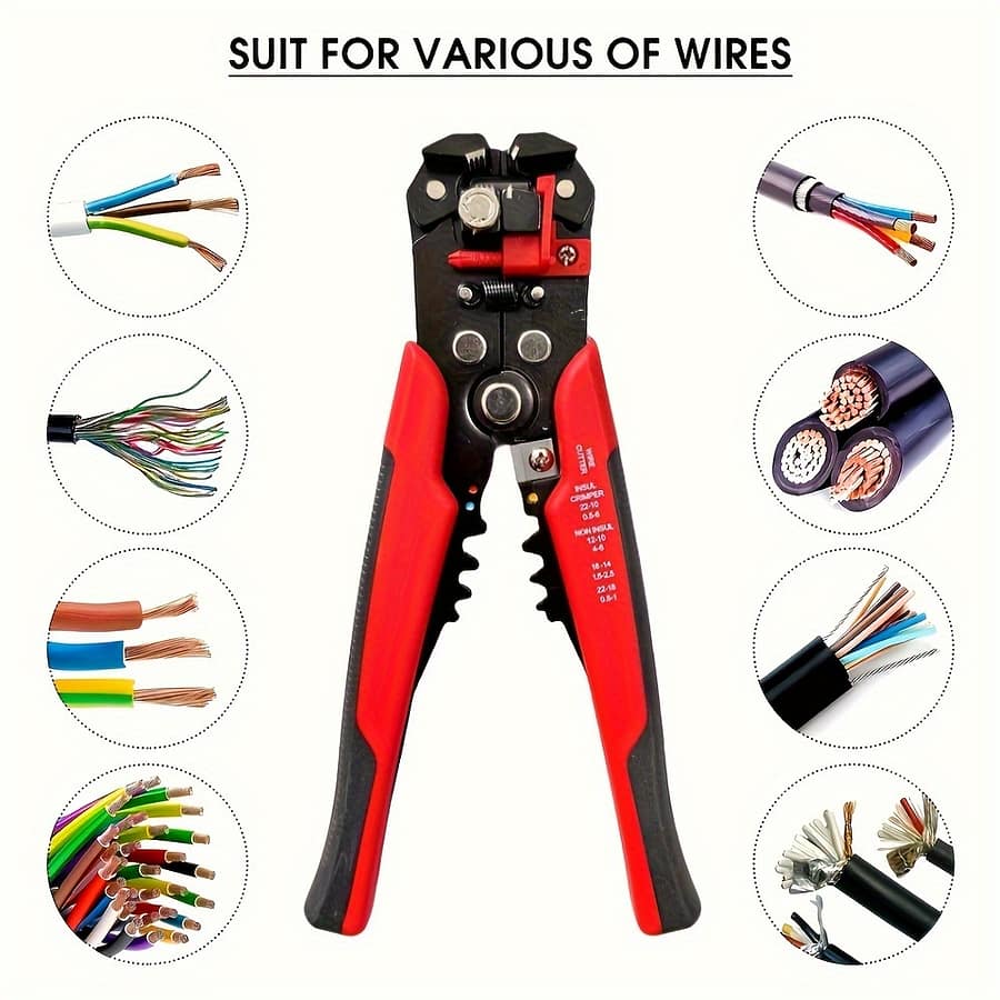 1pc Professional Electrician’ Wire Stripper – Multifunctional Cable Crimping Pliers, Stripping 24-10awg, Carbon Steel Construction For Electrical, Peeling, Pressing & Cutting Business, Industry & Science Shop Online at Dubai Trades 2