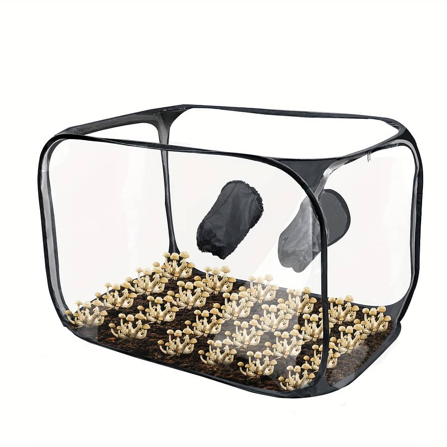 1pc Pvc Mushroom Growing Box, Portable Foldable Pop Up Mushroom Grow Tent, Mushroom Growing Container Gardening & Lawn Care Shop Online at Dubai Trades 2