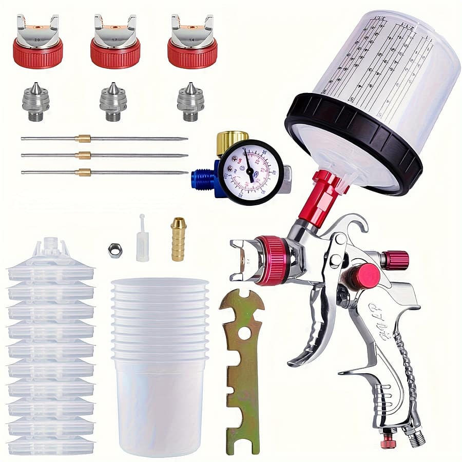 1pc Red 2008 Paint Spray With 1.4/1.7/2.0 3 + 1pc + 10pcs 600ml Wash-free Pot Automotive Shop Online at Dubai Trades 2