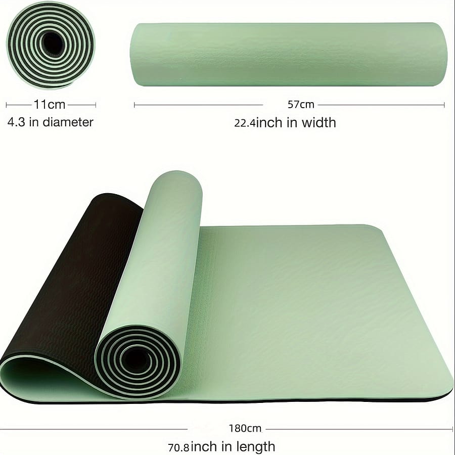 1pc Tpe Shock Absorption Yoga Mat, 6mm/0.24in Thickness Non-slip Soft Fitness Mat, Suitable For Home Workouts And Sports Exercise & Fitness Shop Online at Dubai Trades 2