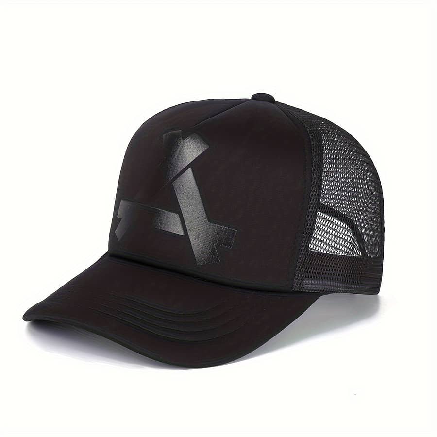 1pc Unisex Sunshade Breathable Mesh Baseball Cap With Triangle Print For Outdoor Sport Accessories Shop Online at Dubai Trades 2