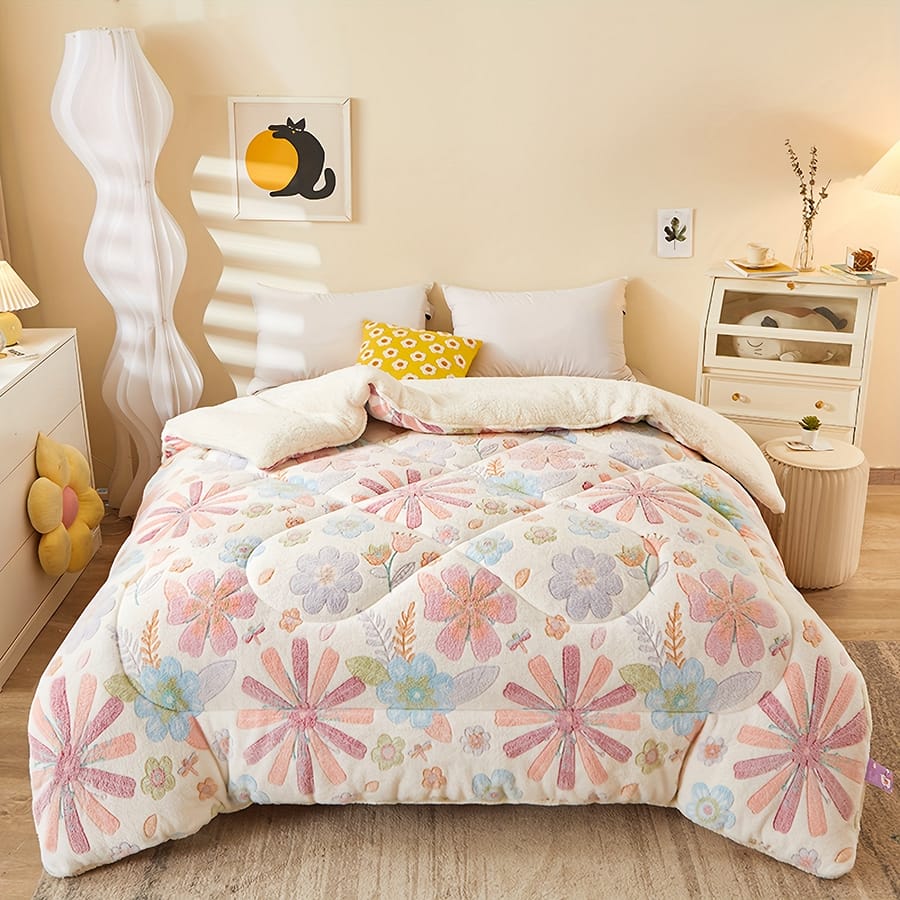 1pc Warm Fleece Printed Winter Polyester , Autumn And Winter Bedding Suitable For Bedroom, Bedding Shop Online at Dubai Trades 2
