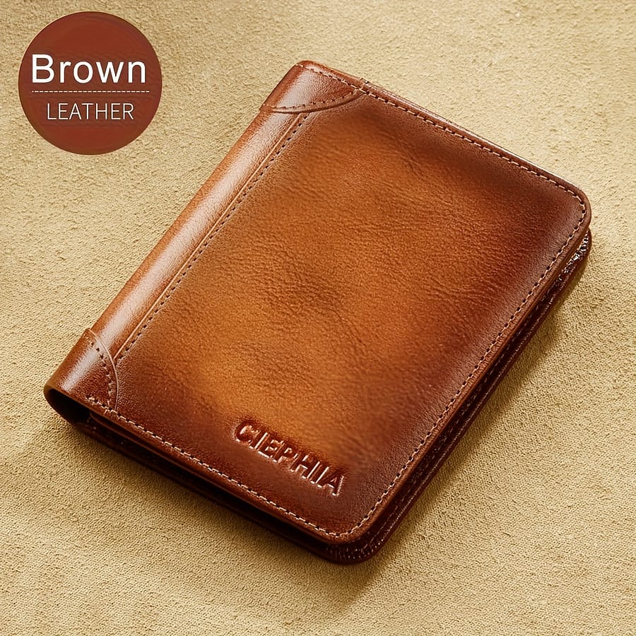 1pc With Id Window, Top Cowhide Multifunctional , For Men Accessories Shop Online at Dubai Trades 2